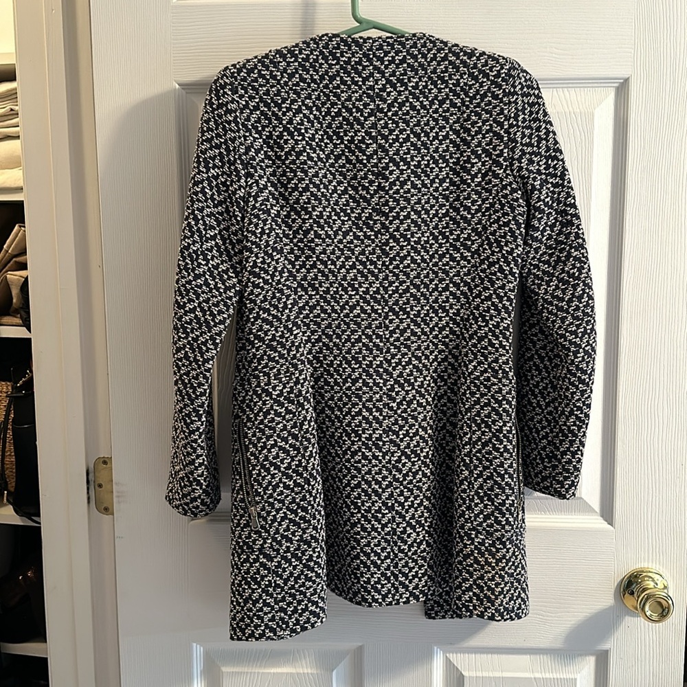 Zara Basic Collection Padded Shoulder Full Zip Co… - image 5